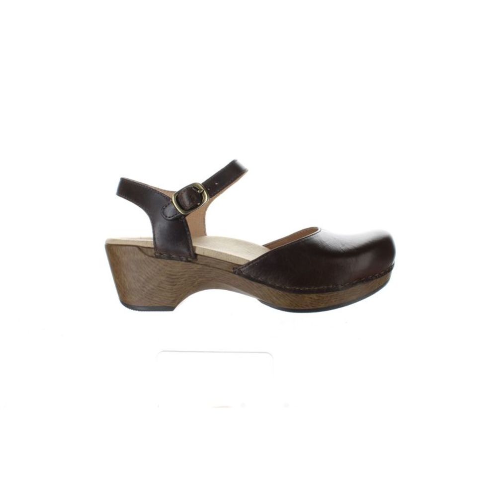 Dansko Womens Sam Teak Ankle Strap Heels EUR 38 Medium (B, M)